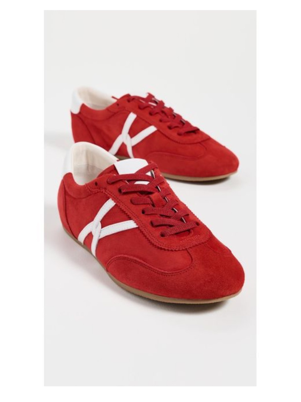 Veronica Red Riviera Suede Sneaker with White Stripes - Picture 6 of 6